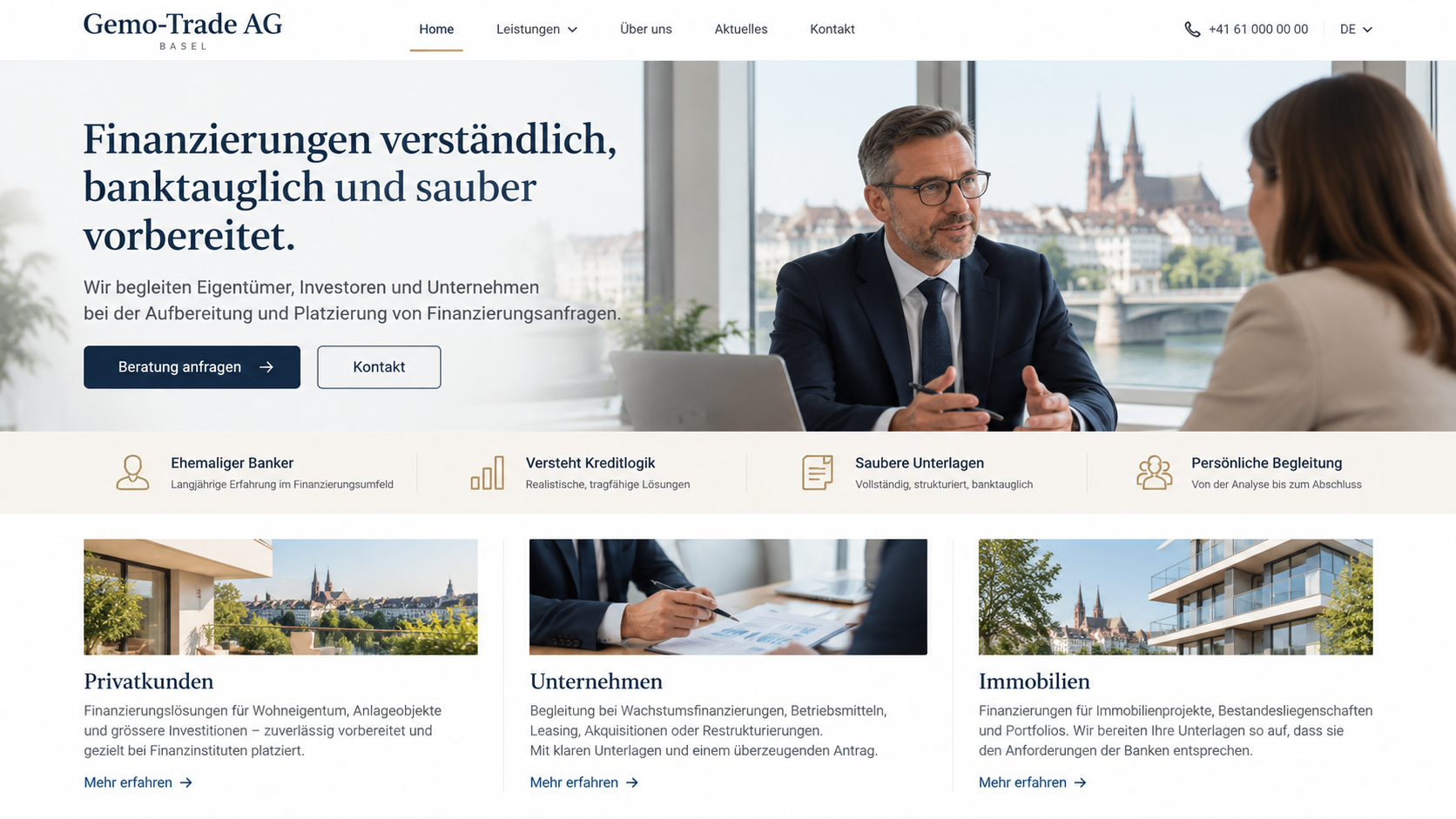 Basel mit Rhein und urbaner Architektur
